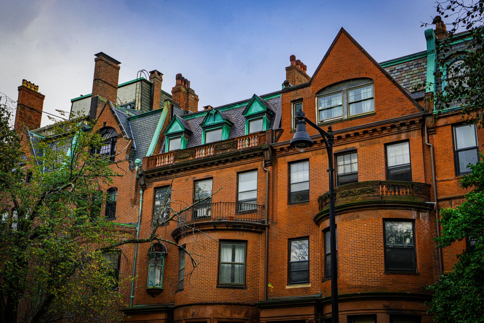 Brick rowhouses near our first shop